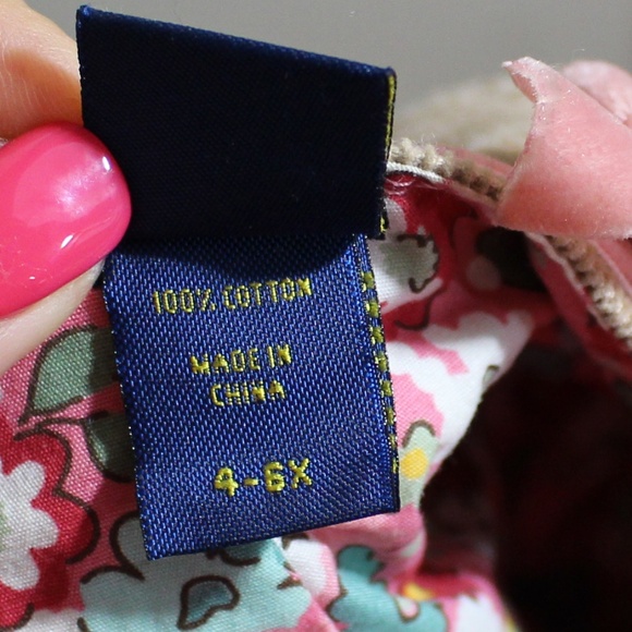 OshKosh B'gosh, Tan Corduroy Newsboy Cap with Pink Band hat - Picture 4 of 9